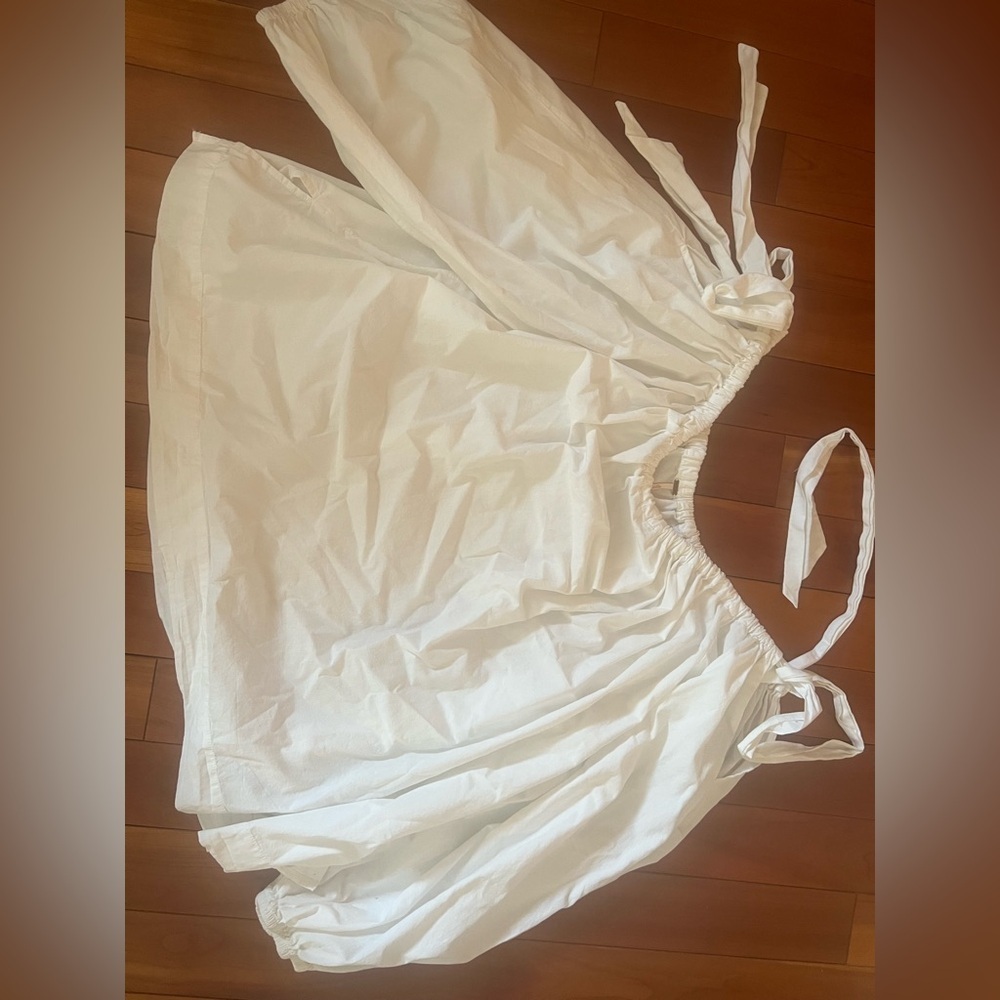 Free people White Off the shoulder ties billowy Top flowy relaxed coquette fairy